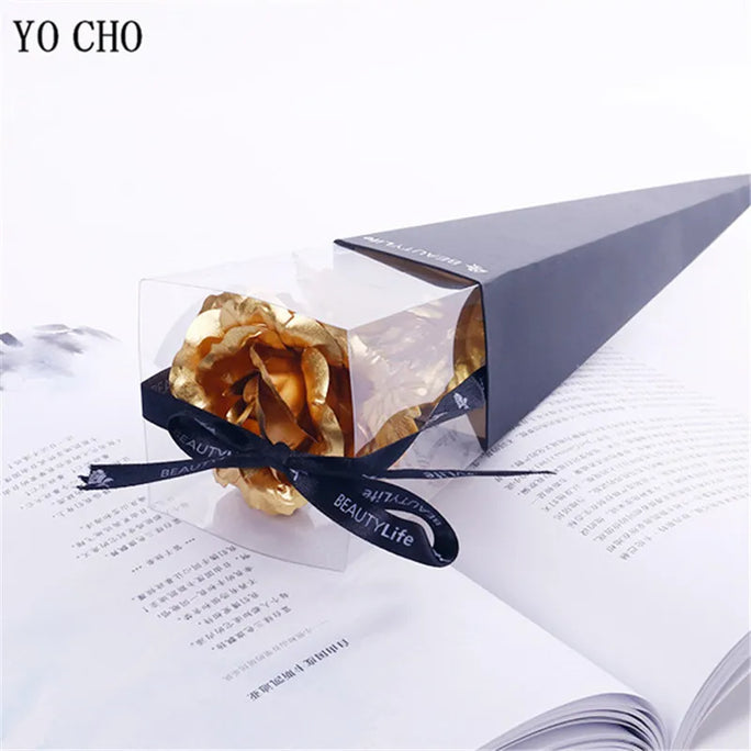 Galaxy Rose Eternal 24K Gold Flower Foil Plastic