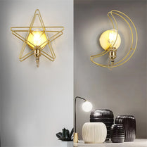 Nordic Pentagram Moon Wall Lamps Children's