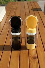 2 in 1 Portable Dog Water Bottle Pet Water Container with Food Storage Pet