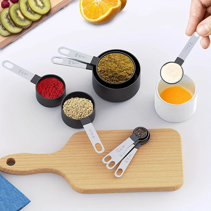 4PCS/8PCS plastic measuring cup Spoon Set Stainless Steel handle