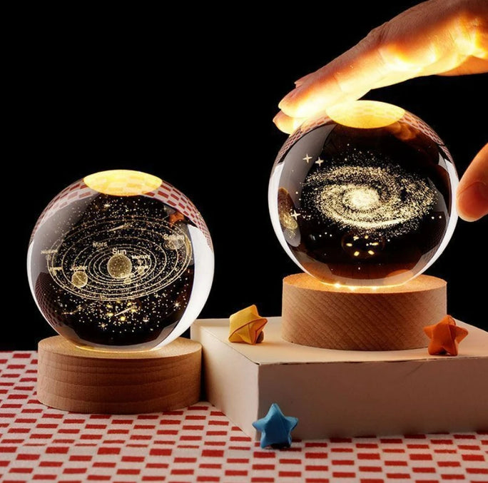 LED Night Light Galaxy Crystal Ball Table