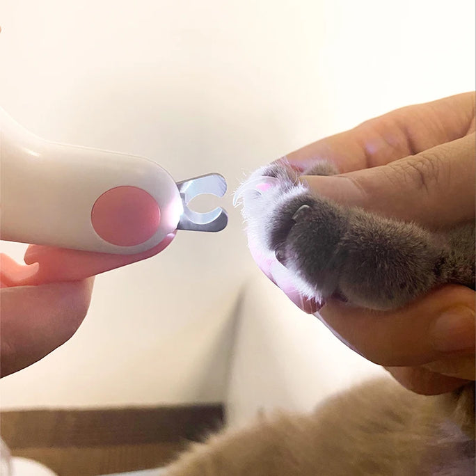 LED Light Cat Dog Nail Clipper Cutter Professional Pet