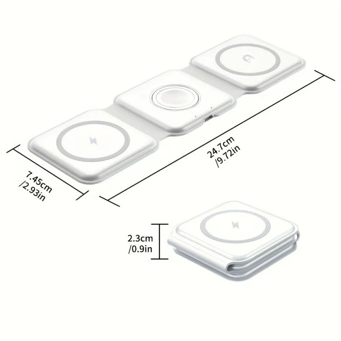 15W 3 in 1 foldable Wireless Charger Pad Stand