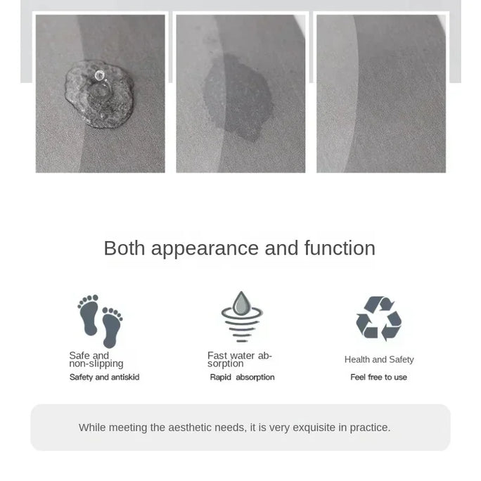 Diatom Mud Bath Mat Bathroom Shower Floor Decor Super Absorbent