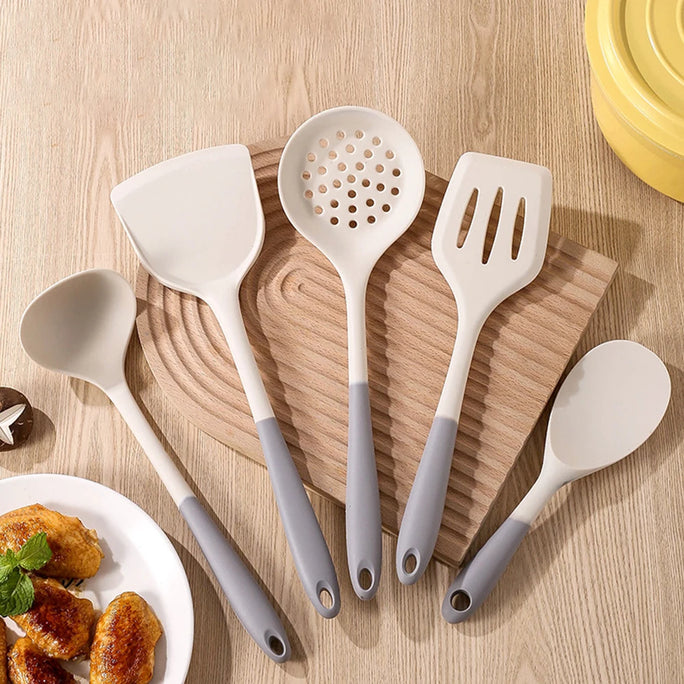 1PC/5PCS Milk White Grey Dual Color Silicone Five Piece Set of Non