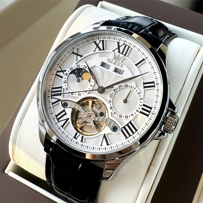 OLEVS 7013 Men's Watch Fashion Moon Phase Mechanical Watch