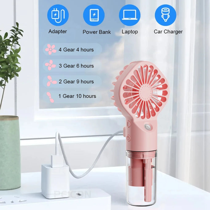 Portable Humidifier Fan Mini Handheld Mist Fan