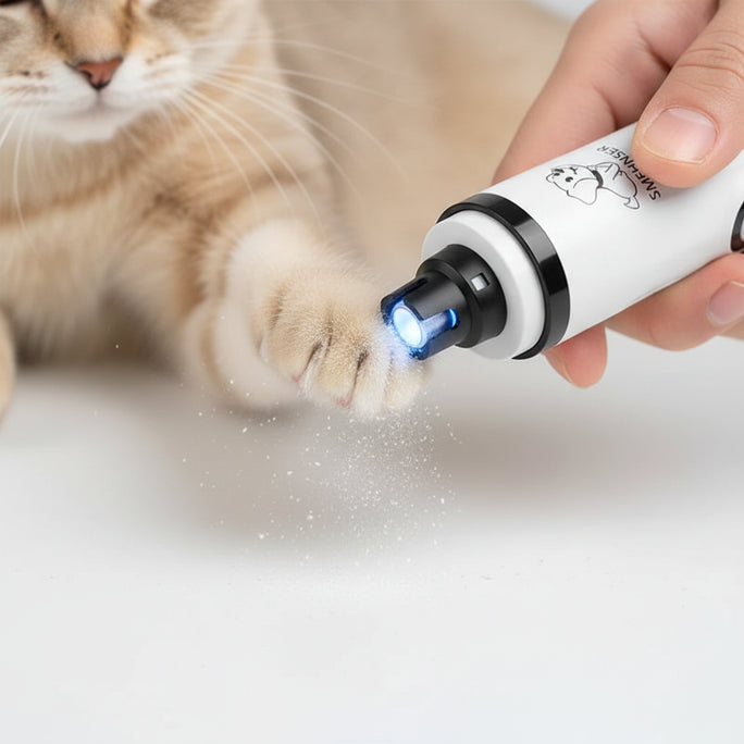 Electric Pet Nail Grinder With LED Light Cat Dogs Nail Clippers USB