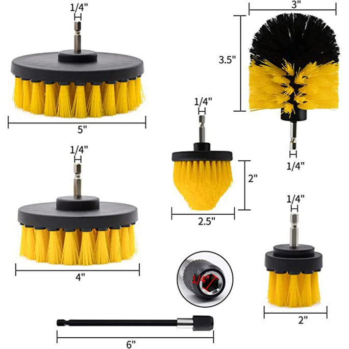 Drill Brush Attachment 6pcs/Set Power Scrubber Wash Cleaning Brushes