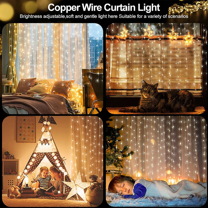 Curtain LED String Lights Fairy Christmas Decoration