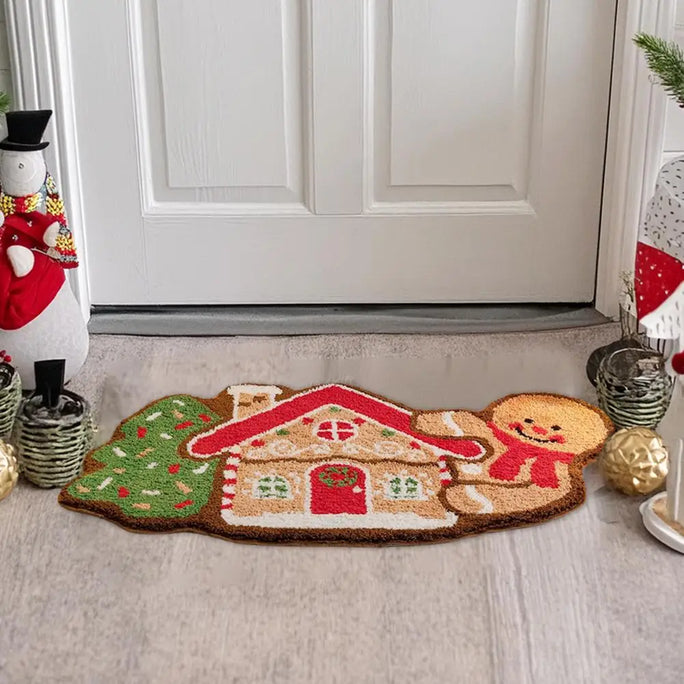 Gingerbread Kitchen Rugs Christmas Doormat Floor Mat