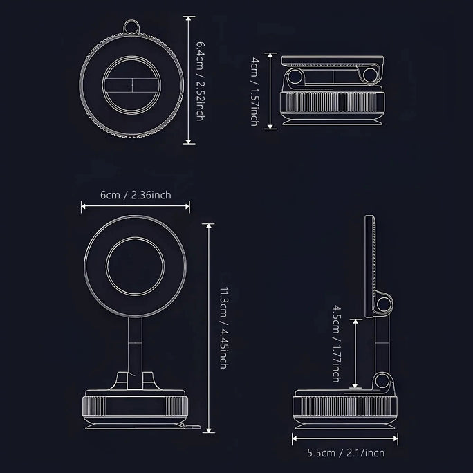 K007 Strong Magnetic Car Phone Holder Foldable Design 360°