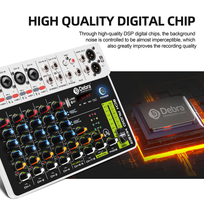 4/8 Channel Audio Mixer DJ Controller Sound Mixing Console