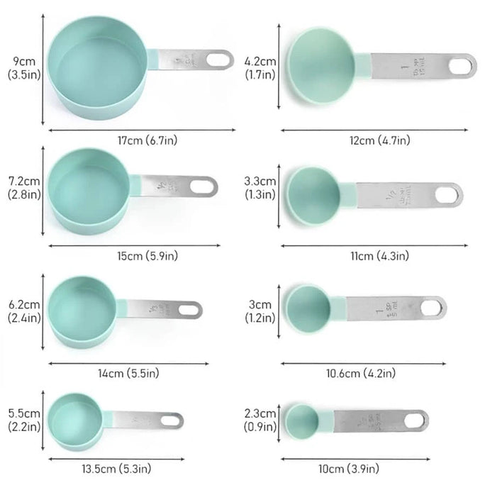4PCS/8PCS plastic measuring cup Spoon Set Stainless Steel handle