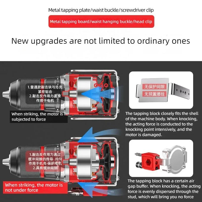 Brushless Electric Drill Tapping Cordless Impact Drill Metal