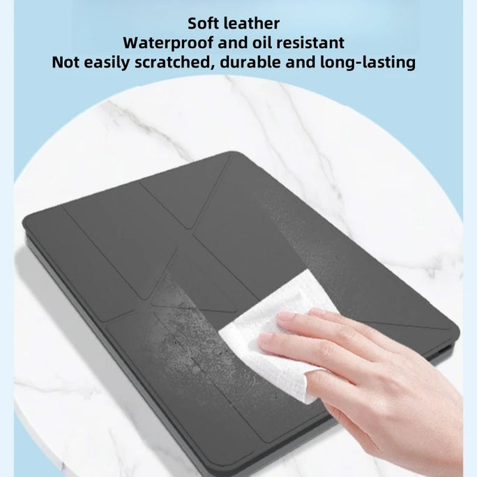 Bluetooth Wireless Folding Keyboard with Touchpad Leather
