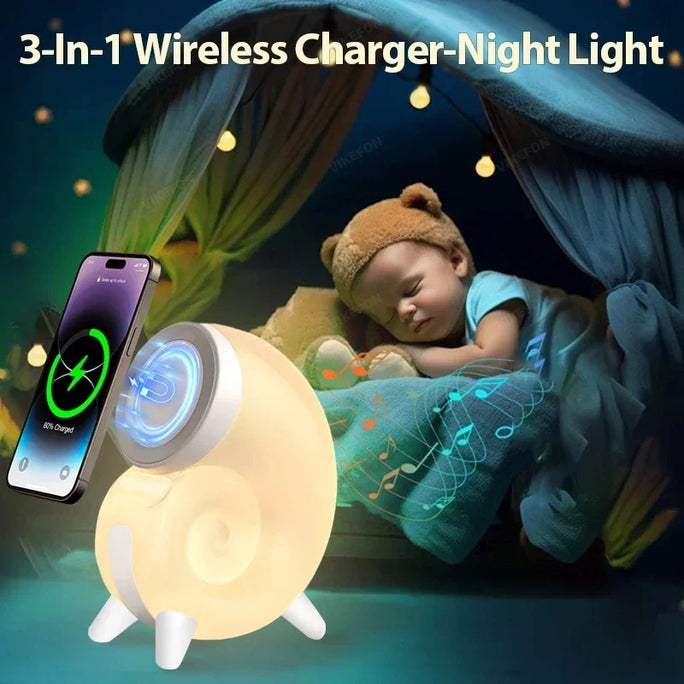 VIKEFON Magnetic Wireless Charger Base LED Night Light