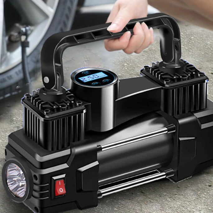 12V 150PSI Mini Air Compressor Dual Cylinder Heavy Duty Tire