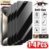1-4Pcs Anti-spy Tempered Glass for IPhone 15 14 13 12 11 Pro Max