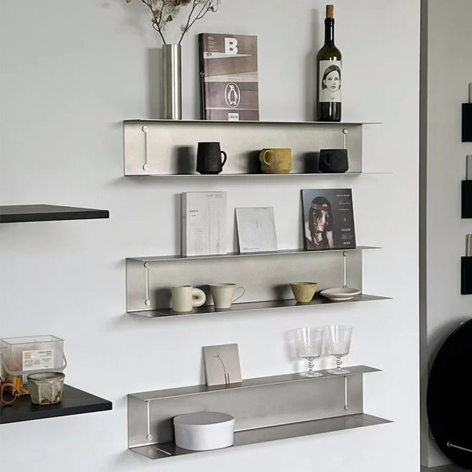 Stainless Steel Shelves Wall Storage Holders 2-layer