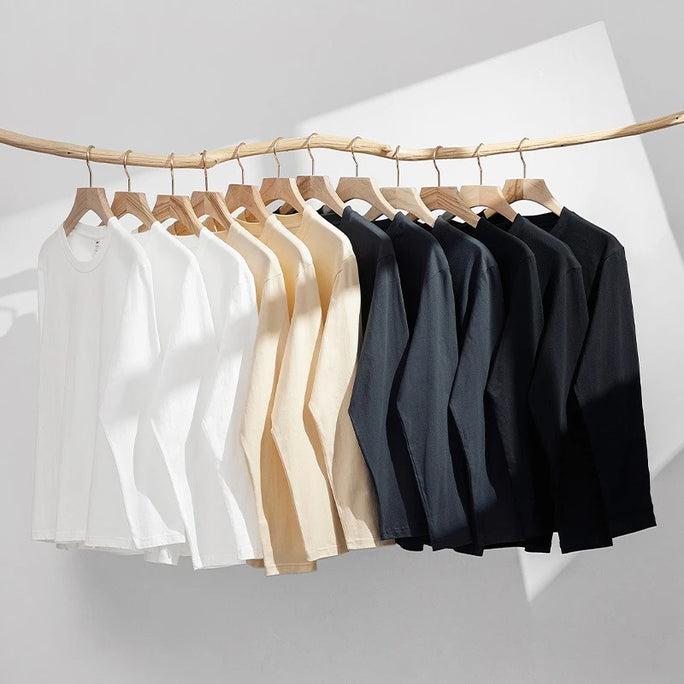 2025 100% Cotton T Shirt Women Autumn Winter Ribbed Causal