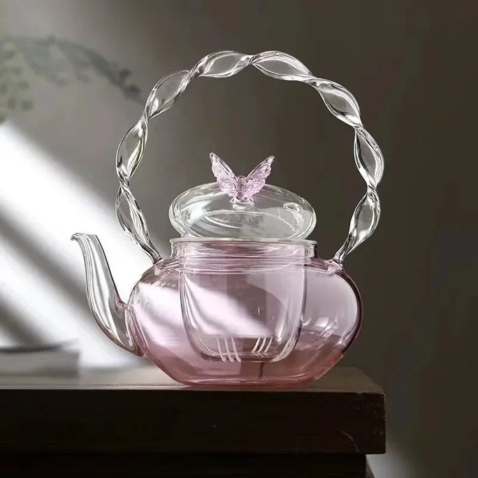 700ml Glass Teapot Tea Water Separation Handle