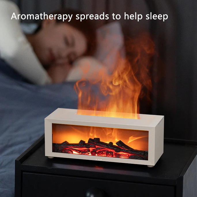 Fireplace Aroma Diffuser 150ml 7 Color Flame