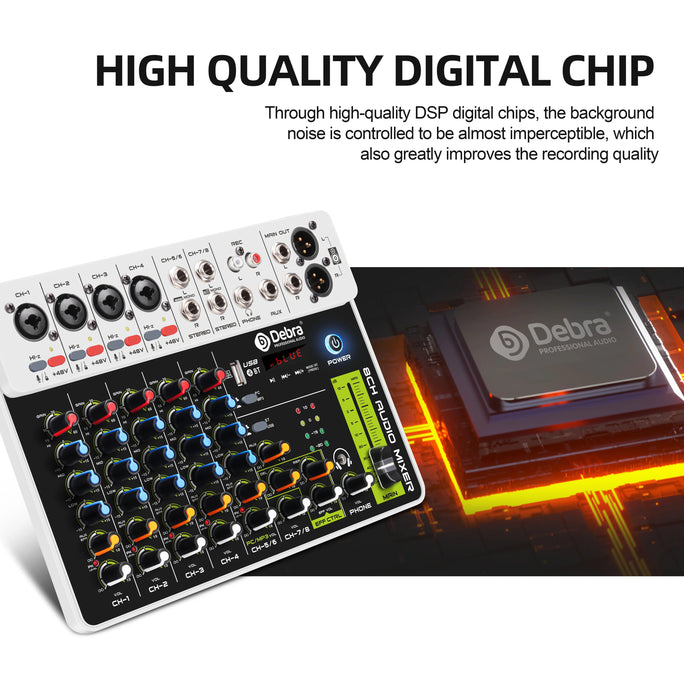 4/8 Channel Audio Mixer DJ Controller Sound Mixing Console