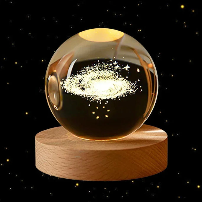 3D Crystal Ball Led Night Light Christmas Creative Gift Holiday Planet Crystal Ball