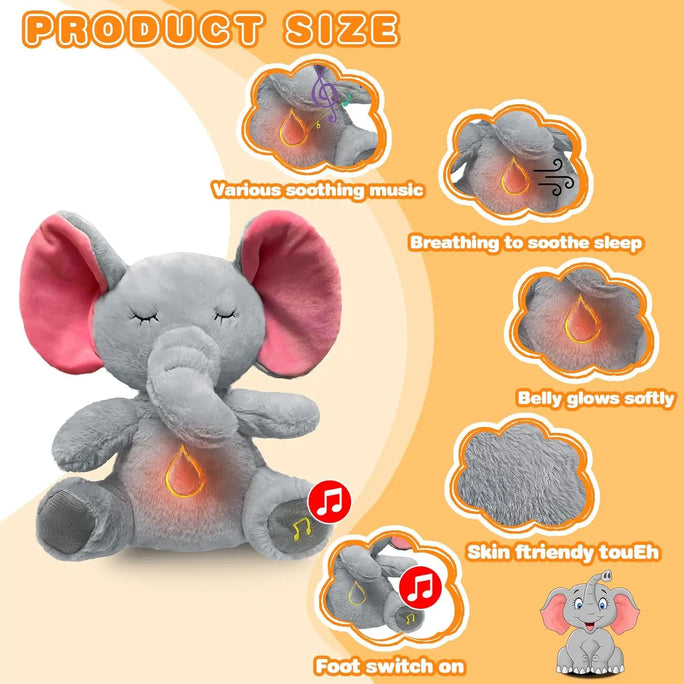 Baby Elephant Breathing Stuffed Animal Plush Doll