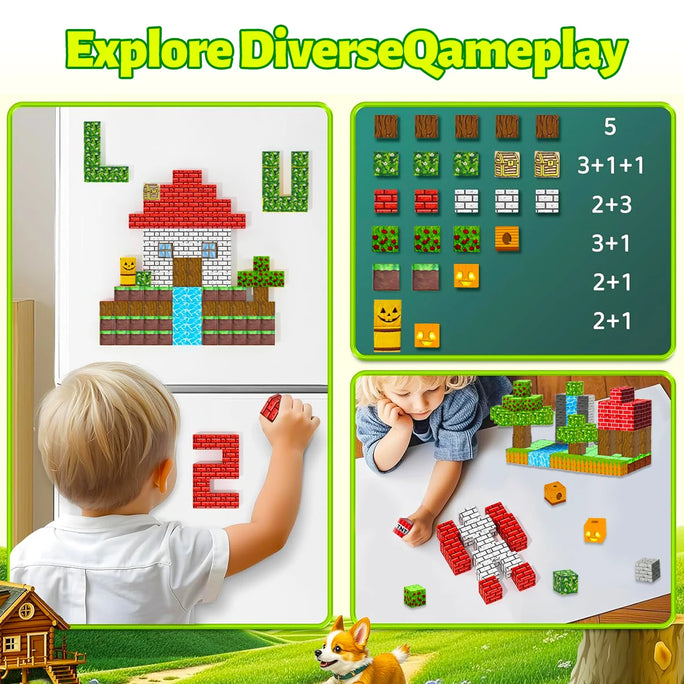 Magnetic Building Blocks Mine World Magnet Cube