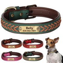 Personalized Dog Collar Genuine Leather Dog Collars Custom Pet