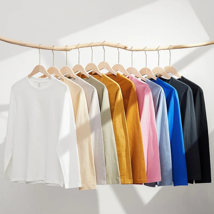2025 100% Cotton T Shirt Women Autumn Winter Ribbed Causal