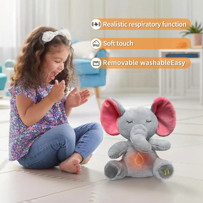 Baby Elephant Breathing Stuffed Animal Plush Doll