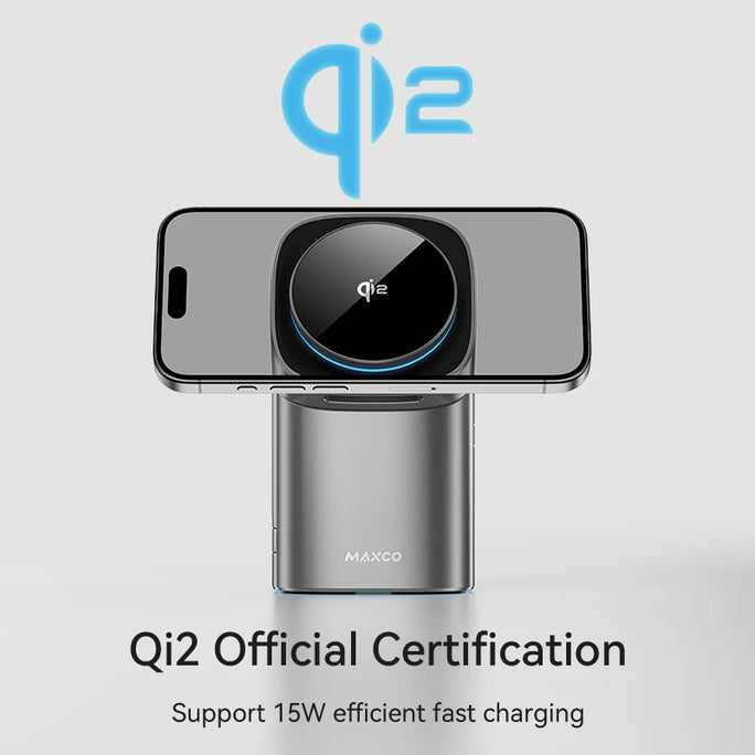 Qi2 Magnetic Wireless Charger Fast Charger 3-in-1