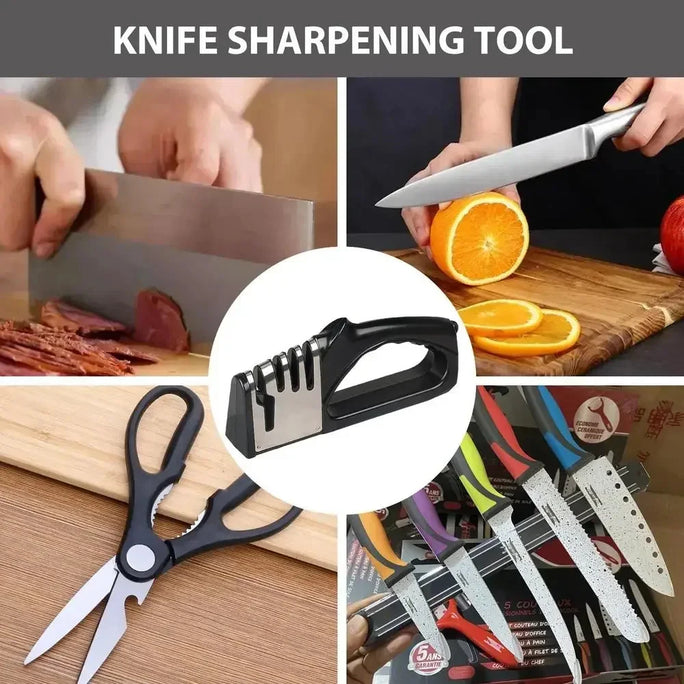 Kitchen 4 Segment Knife Sharpener Multifunctional Portable Non-slip Base