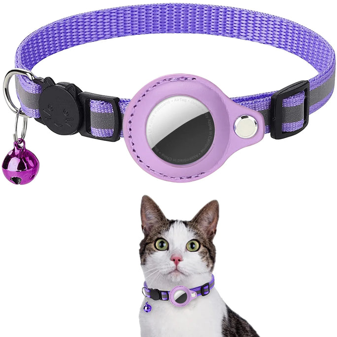 Cat AirTag Holder Collar Breakaway Reflective Strips