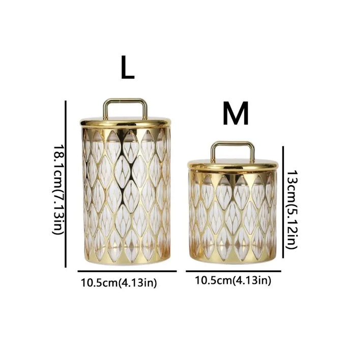Gold-plated Food Storage Jar with Lid Transparent Airtight