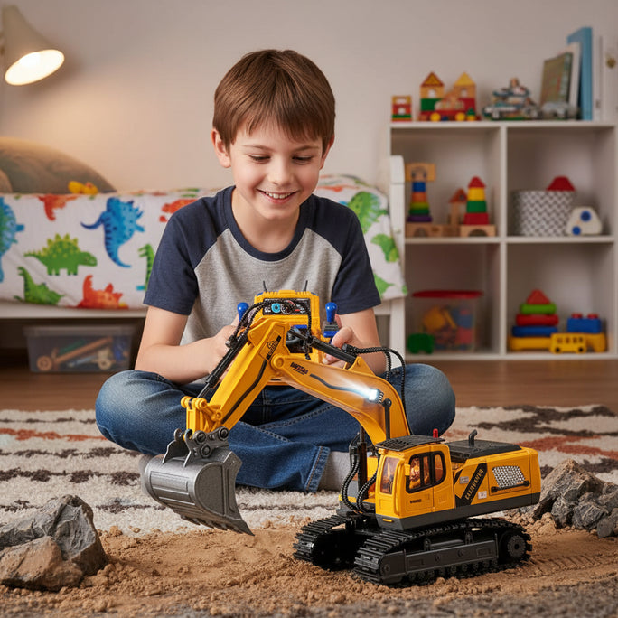 2.4G Remote Control Excavator Toy, Simulation Alloy Construction