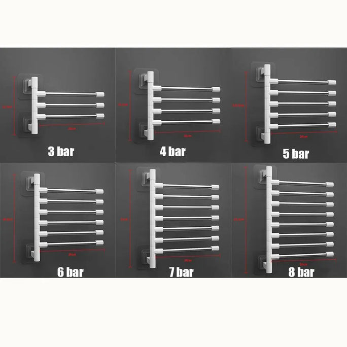 No-Drill Rotatable Towel Rack Bathroom Wall