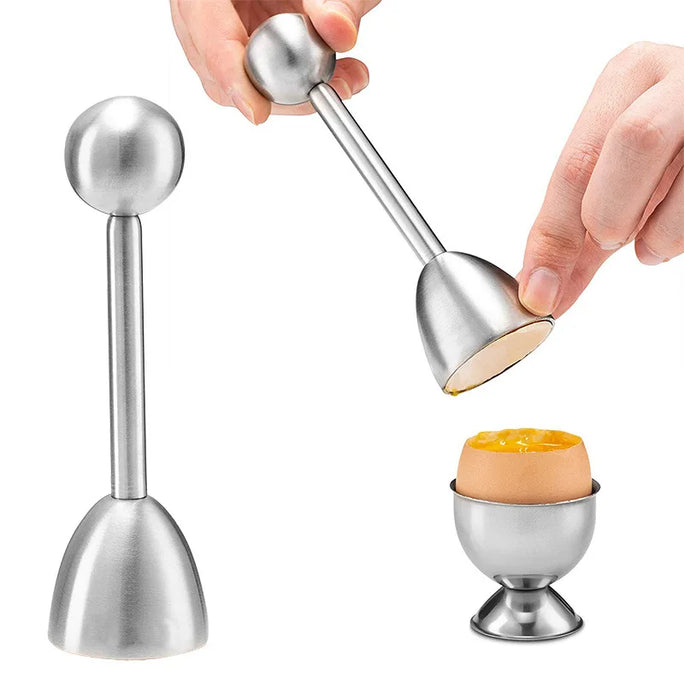 Egg Shell Opener Hard Soft Boiled Egg Cups Stainless
