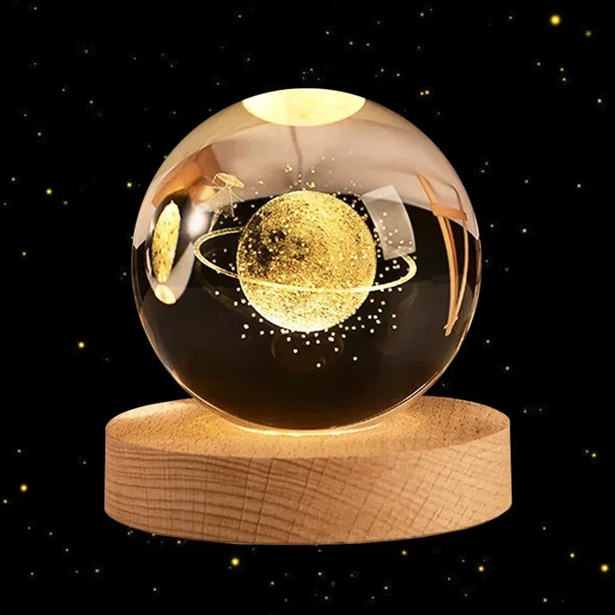 3D Crystal Ball Led Night Light Christmas Creative Gift Holiday Planet Crystal Ball