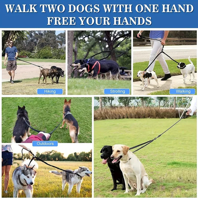 Pet Dog Double Leashes - No Tangle Dog Leash Coupler