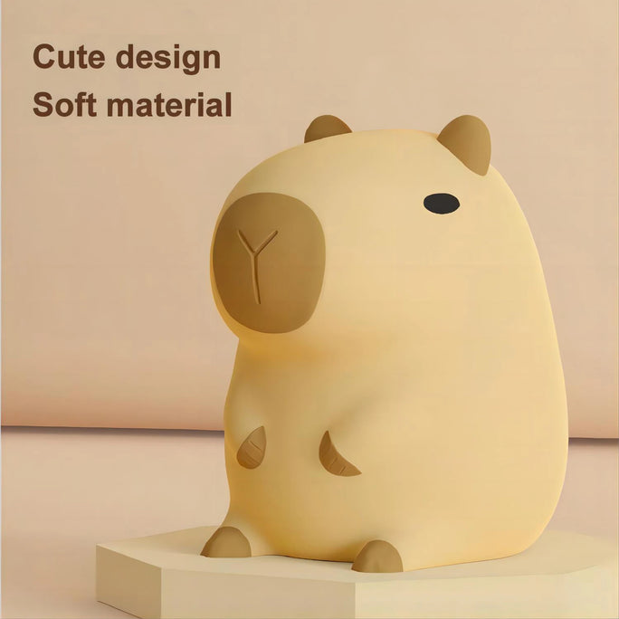 +Cute Cartoon Capybara Silicone Night Light USB Rechargeable