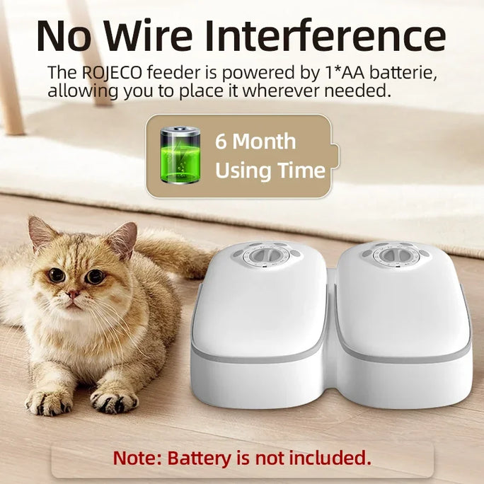 2 Meals Automatic Pet Feeder Smart Cat Food