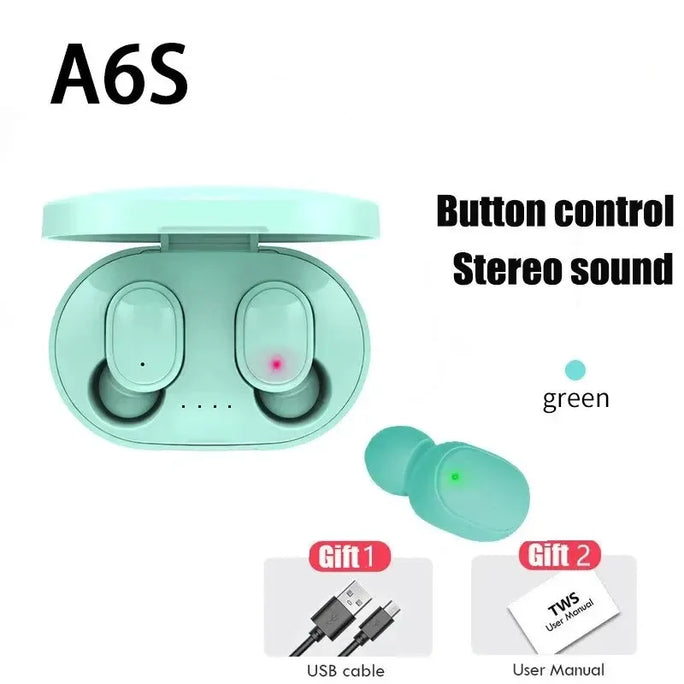 TWS A6S Wireless Bluetooth Headset Earbuds  Earphone Bluetooth