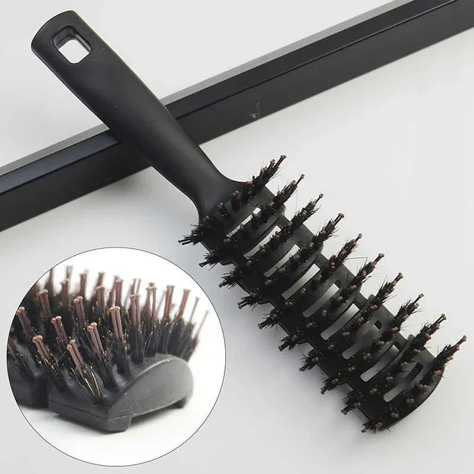 Boar Bristles Detangling Hair Brush Hollow