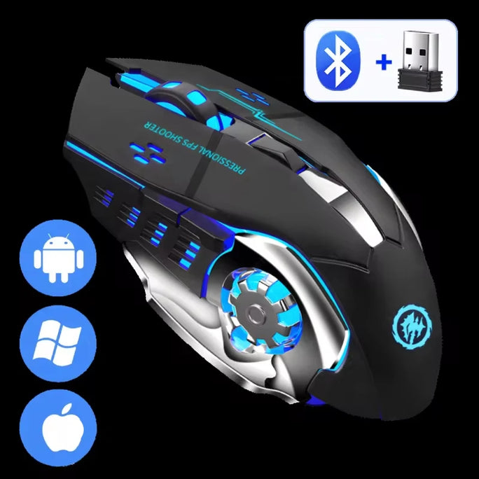 Rechargeable Wireless Mouse Gaming Computer Silent Bluetooth