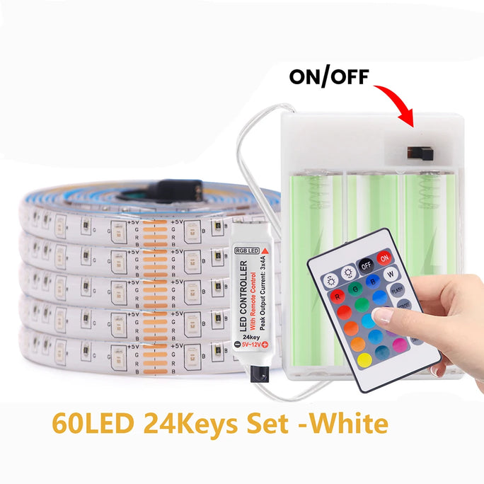 5V 5050 2835 RGB LED Strip Light Battery Power