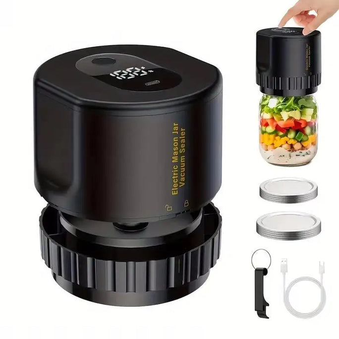 Electric Mason Jar Vacuum Sealer Kit Cordless Automatic